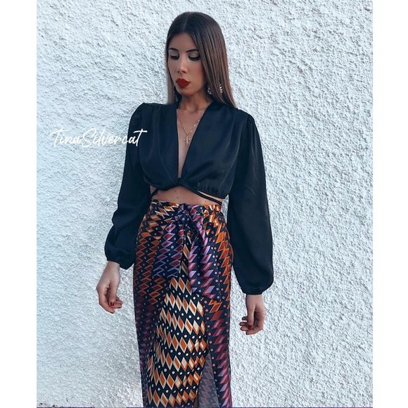 BLOGGER'S FAVE! Zara Printed Midi Skirt Sz Small NWT - Picture 10 of 17